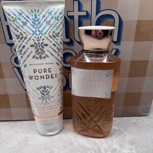 Set Of 2 Bath & Body Works Shower Gel And Body Cream "Pure Wonder" Scent New!